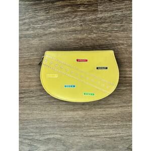 Vintage Manicure Kit Yellow Leather Travel Case Metal Tools